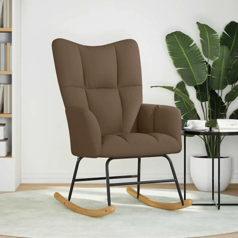 vidaXL šūpuļkrēsls, brūns audums