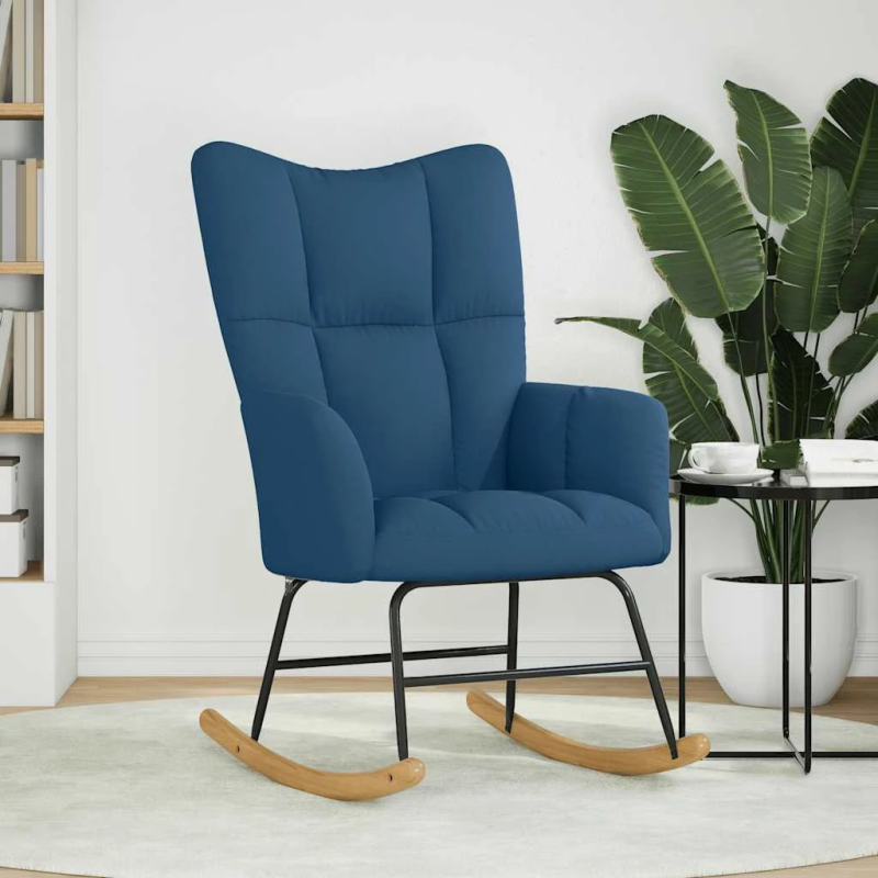 vidaXL šūpuļkrēsls, zils audums