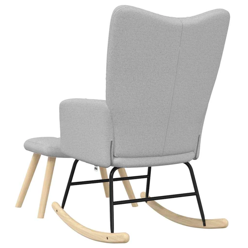 vidaXL šūpuļkrēsls ar Footstool Cloud Grey audumu