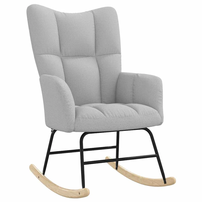 vidaXL šūpuļkrēsls ar Footstool Cloud Grey audumu