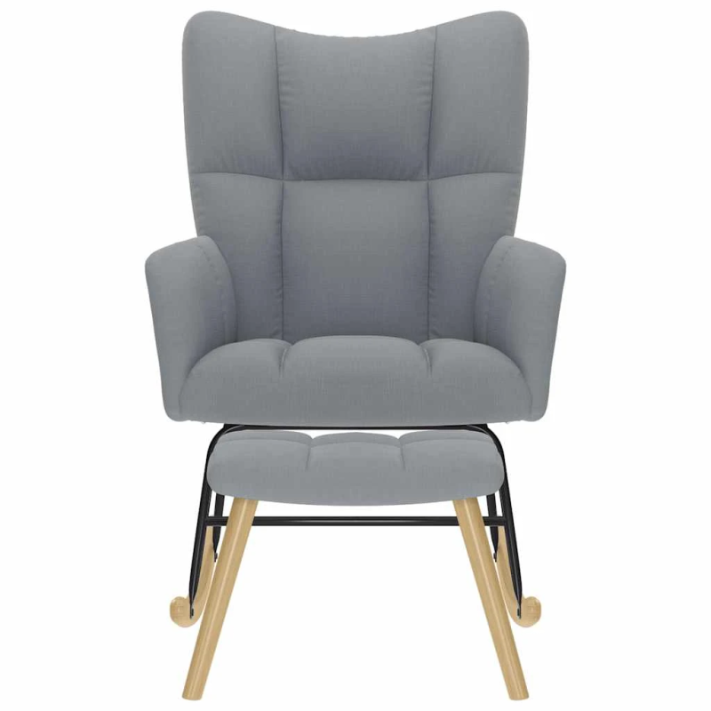 vidaXL šūpuļkrēsls ar kājsoliņu, gaiši pelēks audums