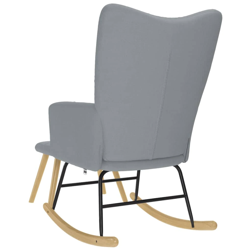 vidaXL šūpuļkrēsls ar kājsoliņu, gaiši pelēks audums