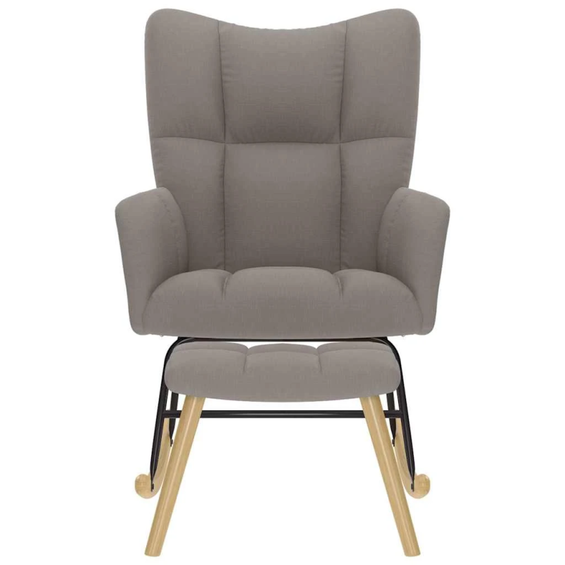 vidaXL šūpuļkrēsls ar kājsoliņu, pelēkbrūns audums