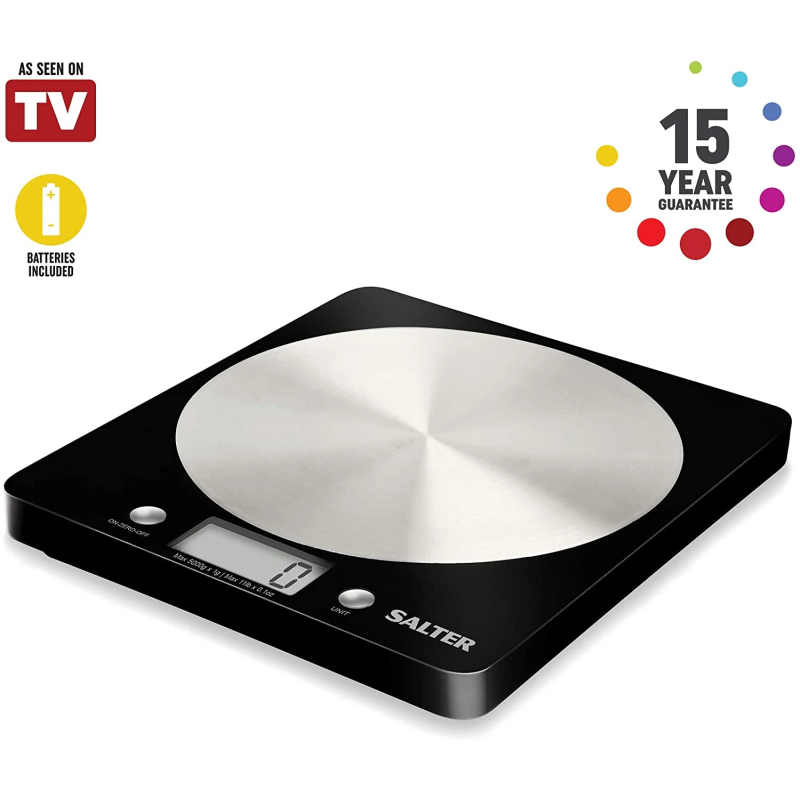 Salter 1036 BCFEU12 Disc Electronic Digital Kitchen Scales Black
