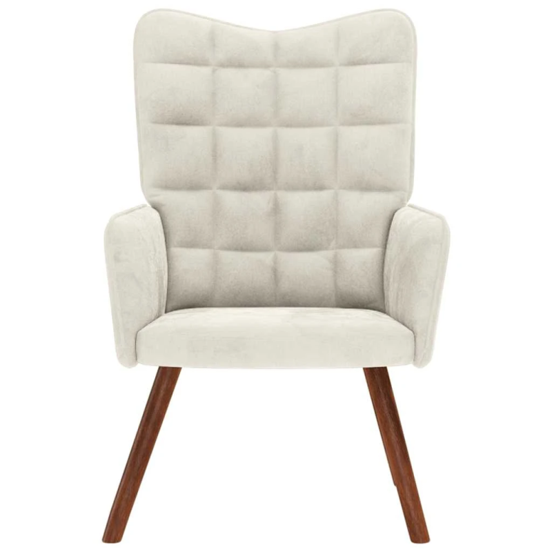 vidaXL atpūtas krēsls, balts samts