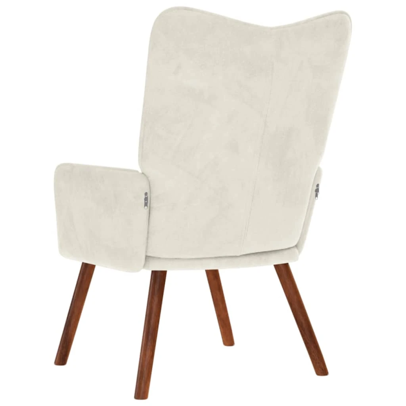 vidaXL atpūtas krēsls, balts samts