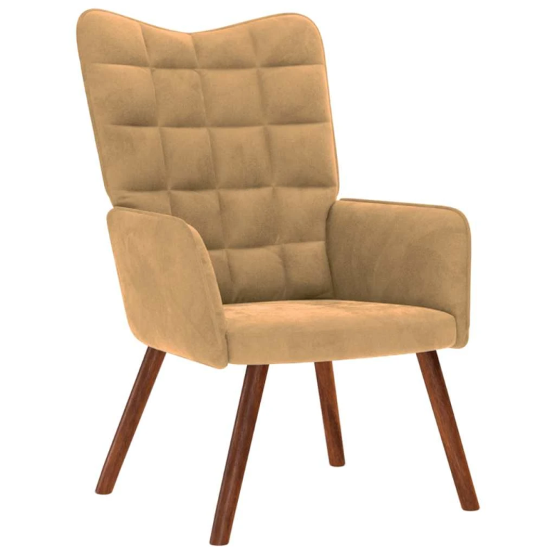 vidaXL atpūtas krēsls ar kājsoliņu, brūns samts