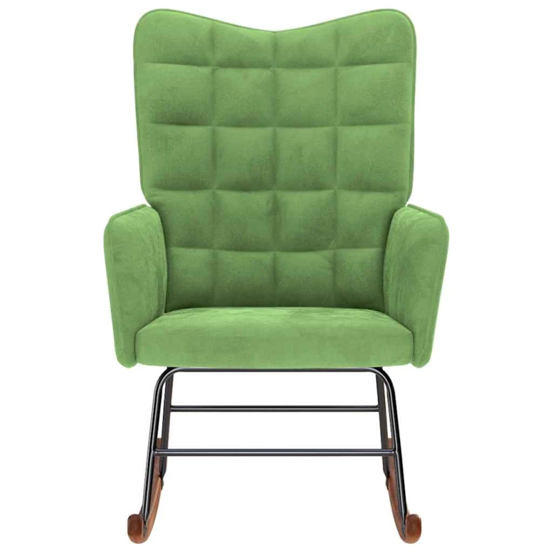 vidaXL šūpuļkrēsls, gaiši zaļš samts