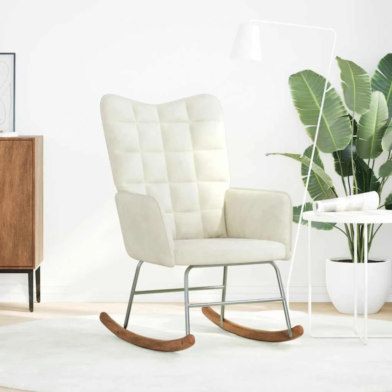 vidaXL šūpuļkrēsls, krēmkrāsas samts