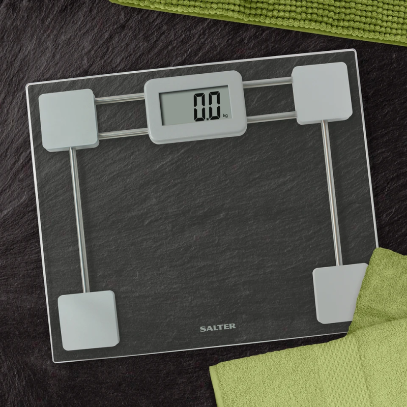 Salter 9081 SV3R Toughened Glass Compact Electronic Bathroom Scale