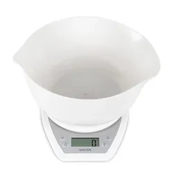 Salter 1024 WHDR14EU16 Digital Kitchen Scale & Dual Pour Bowl - White