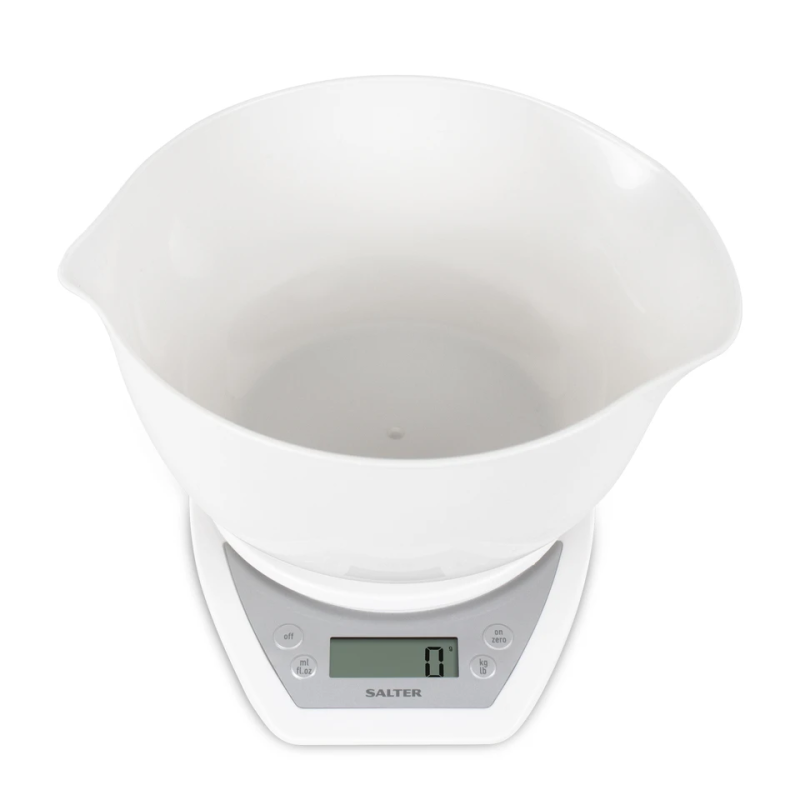Salter 1024 WHDR14EU16 Digital Kitchen Scale & Dual Pour Bowl - White