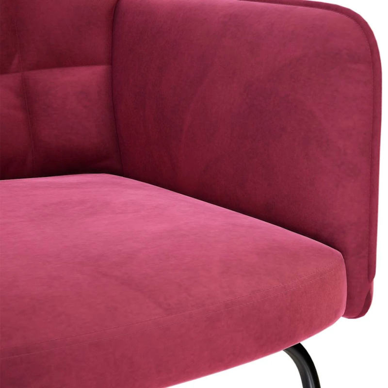 vidaXL Šūpuļkrēsls ar Stool Wine Red Velvet