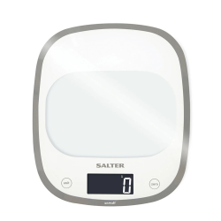 Salter 1050 WHDR White Curve Glass Electronic Digital Kitchen Scales