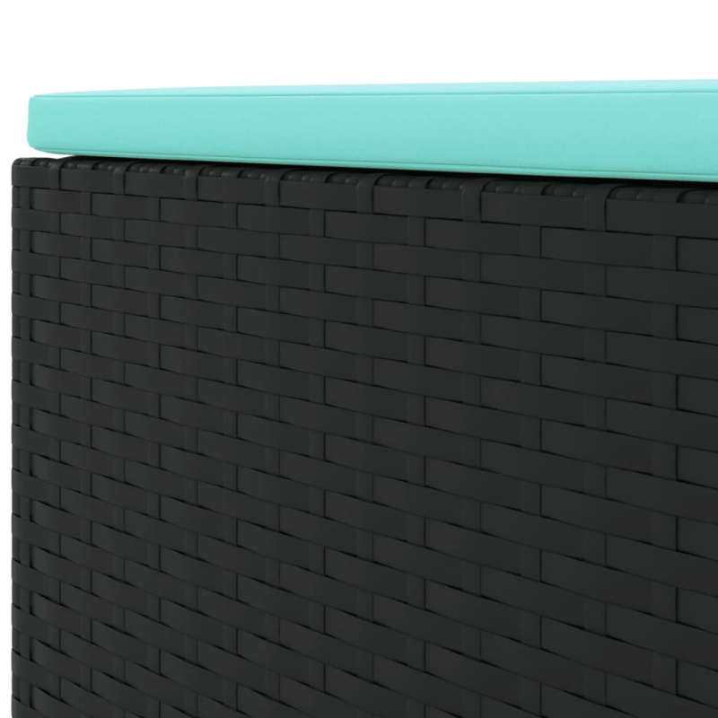 vidaXL 4-daļīgs dārza mēbeļu komplekts, melna PE rotangpalma