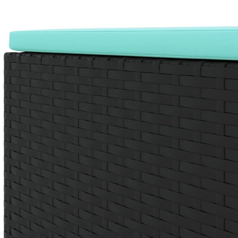 vidaXL 5-daļīgs dārza mēbeļu komplekts ar matračiem, PE pinums, melns