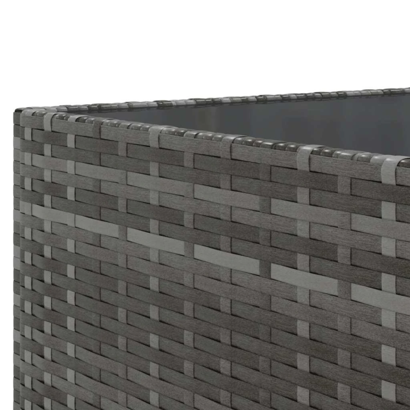 vidaXL 5-daļīgs dārza atpūtas mēbeļu komplekts ar matračiem, pelēks PE