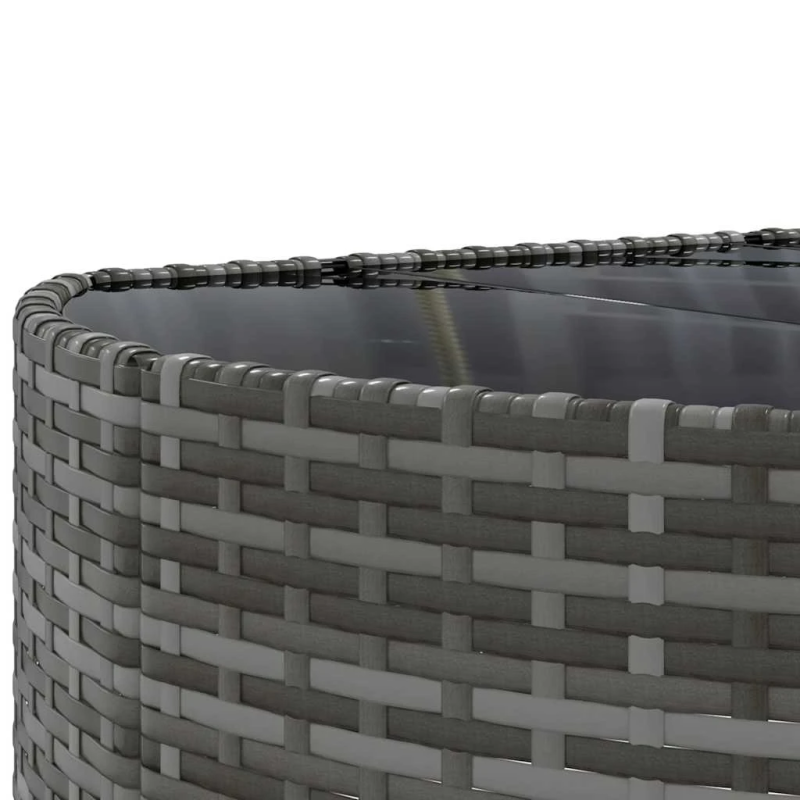 vidaXL 5-daļīgs dārza dīvāna komplekts ar matračiem, pelēks PE pinums