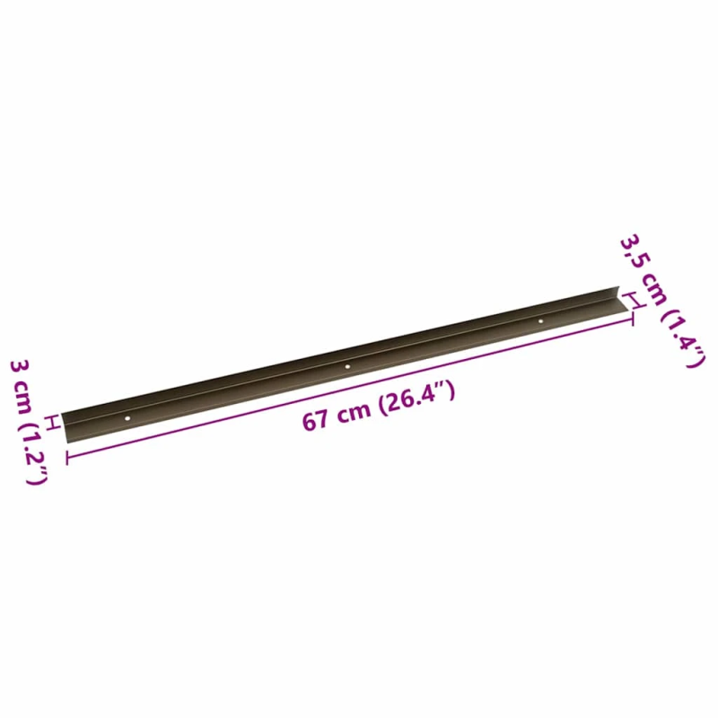 vidaXL Pakāpienu malu profili 30 pcs Brūna 67 x 3.5 x 3 cm Alumīnijs