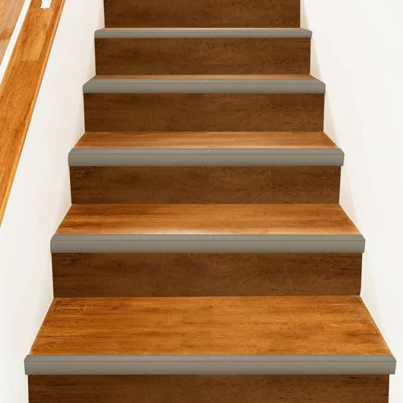 vidaXL Pakāpienu malu profili 10 pcs šampanieša 67 x 3.5 x 3 cm