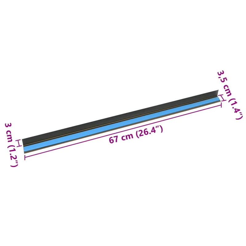 vidaXL Pakāpienu malu profili 30 pcs šampanieša 67 x 3.5 x 3 cm