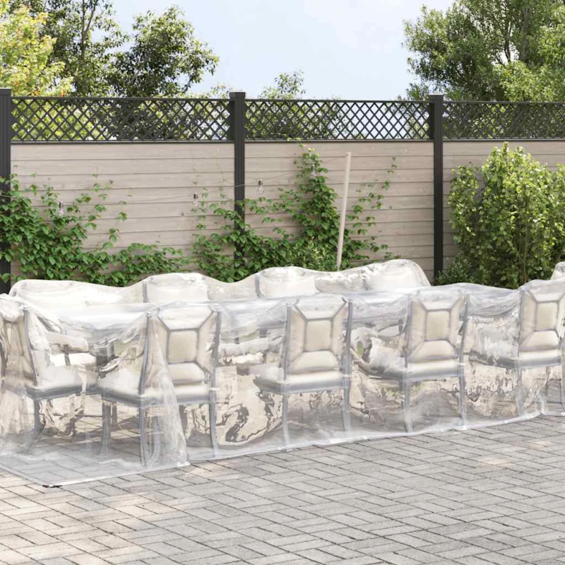 vidaXL Caurspīdīgs brezents ar cilpām 3x8 m Polietilēns