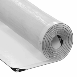 vidaXL Caurspīdīgs brezents ar cilpām 6x12 m Polietilēns