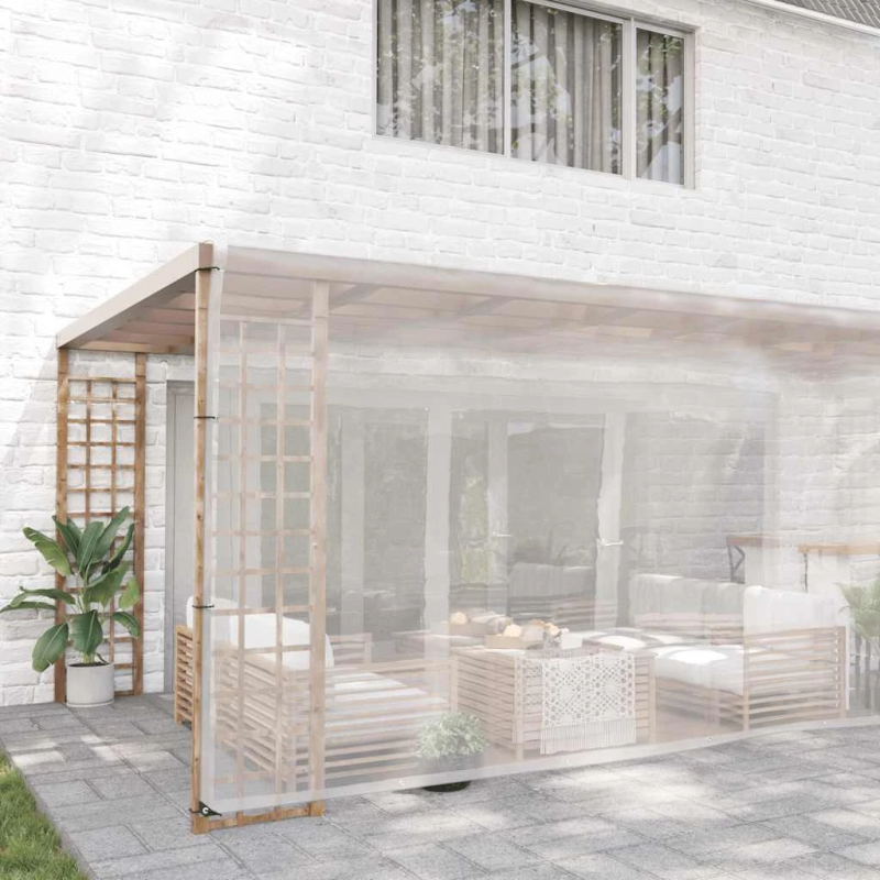 vidaXL Caurspīdīgs brezents ar cilpām 6x12 m Polietilēns