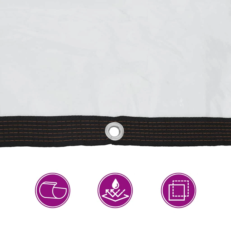 vidaXL Caurspīdīgs brezents ar cilpām 3x5 m Polietilēns