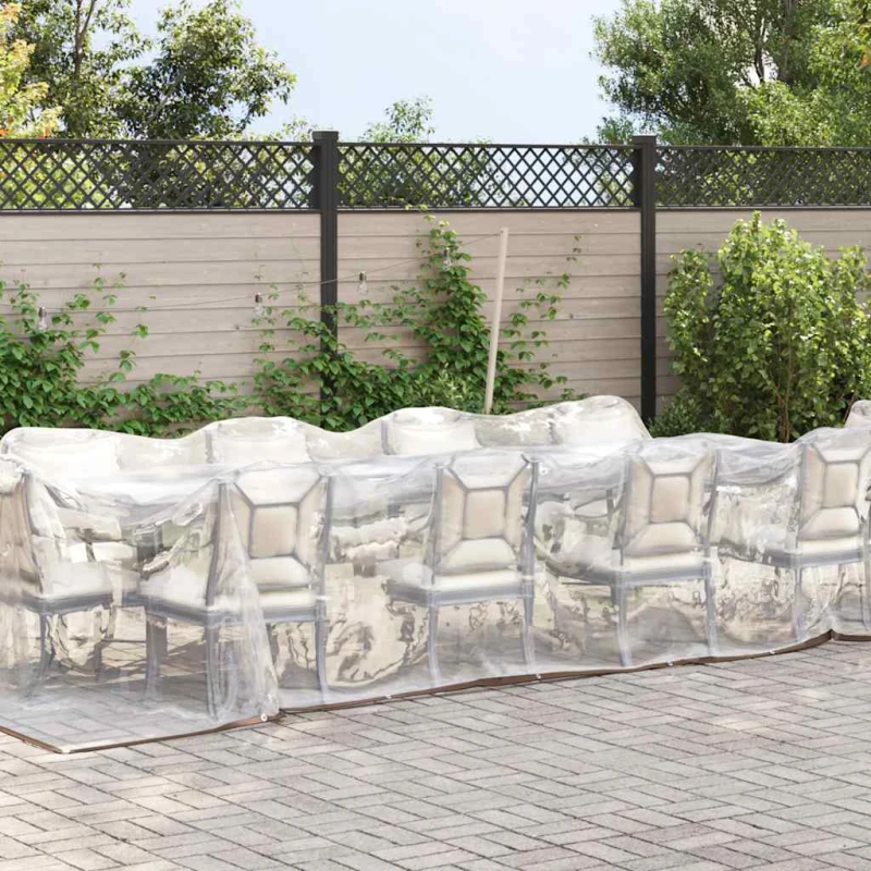 vidaXL Caurspīdīgs brezents ar cilpām 3x6 m Polietilēns