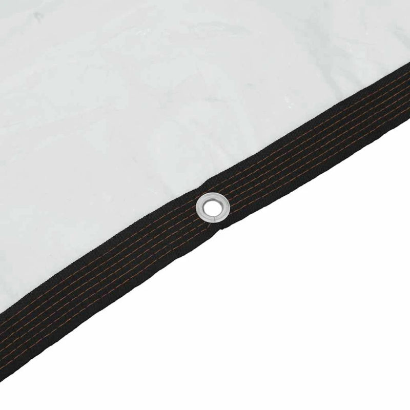 vidaXL Caurspīdīgs brezents ar cilpām 12x12 m Polietilēns