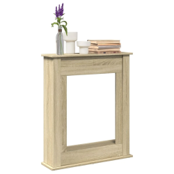 vidaXL kamīna apmale, ozola krāsa, 75x20x87,5 cm, konstruēts koks