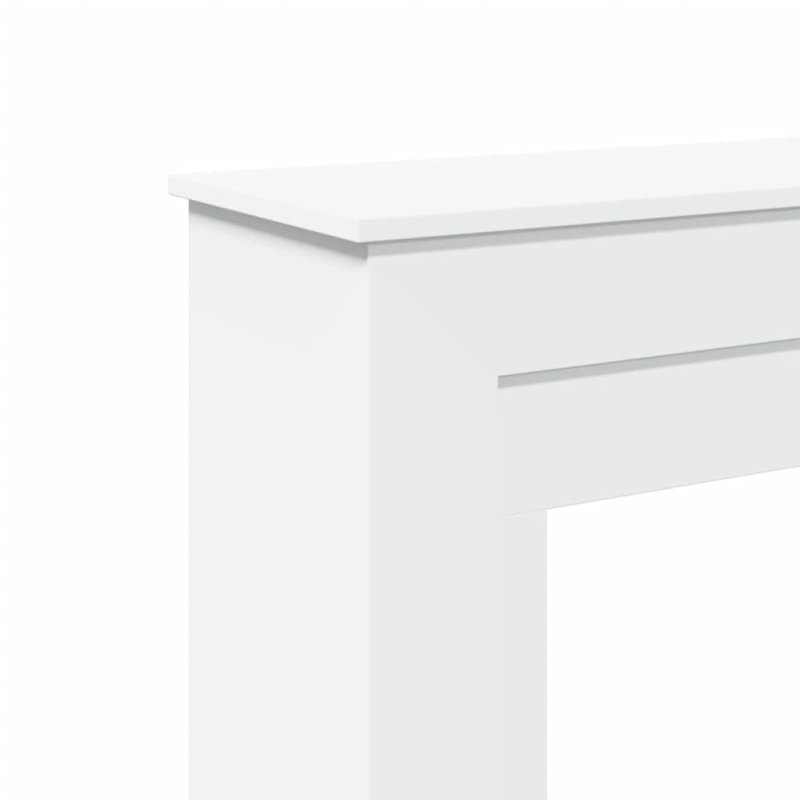 vidaXL kamīna apmale, balta, 90x30x90 cm, konstruēts koks