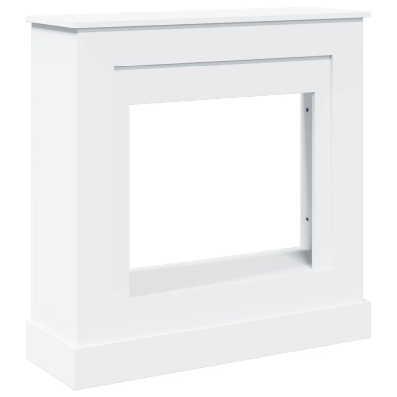 vidaXL kamīna apmale, balta, 90x30x90 cm, konstruēts koks