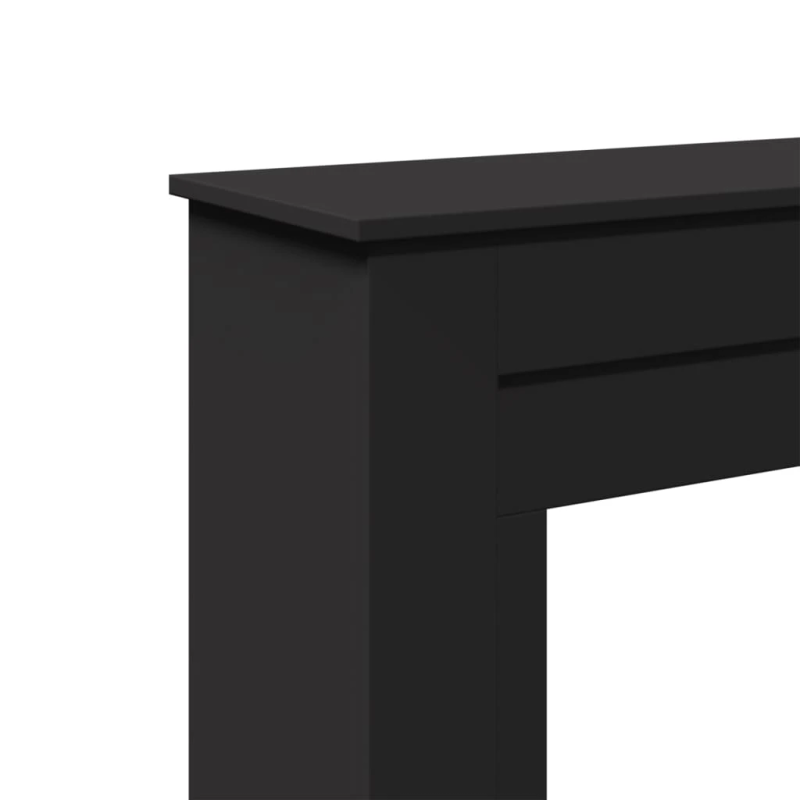 vidaXL kamīna apmale, melna, 90x30x90 cm, konstruēts koks