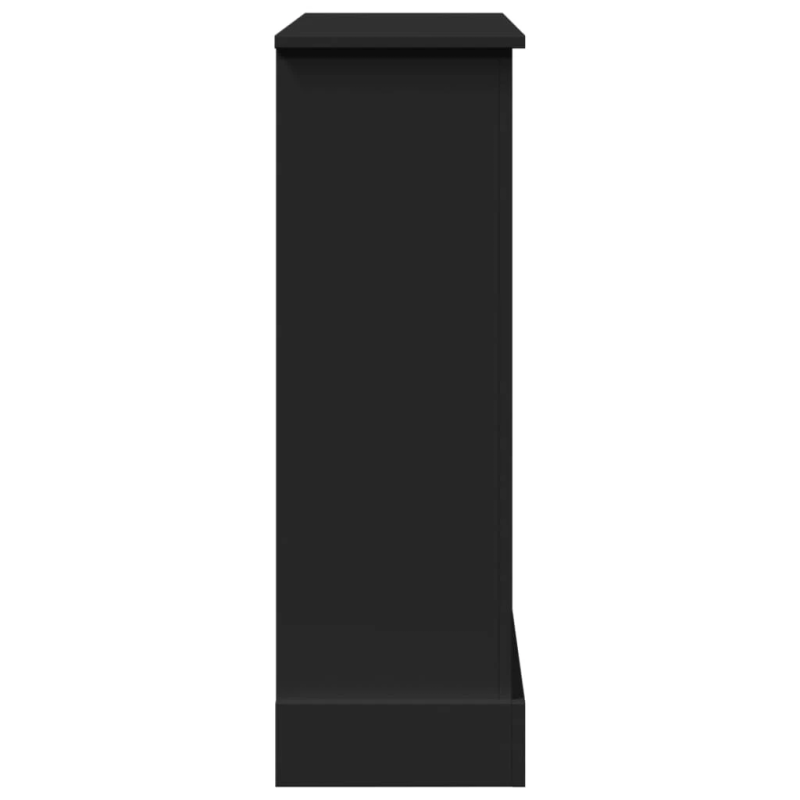 vidaXL kamīna apmale, melna, 90x30x90 cm, konstruēts koks