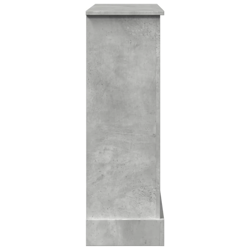 vidaXL kamīna apmale, betona pelēks, 90x30x90 cm, konstruēts koks