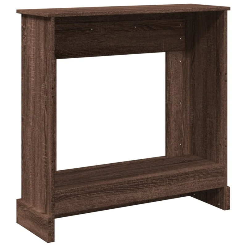 vidaXL kamīna apmale, brūna ozola, 90x30x90 cm, konstruēts koks