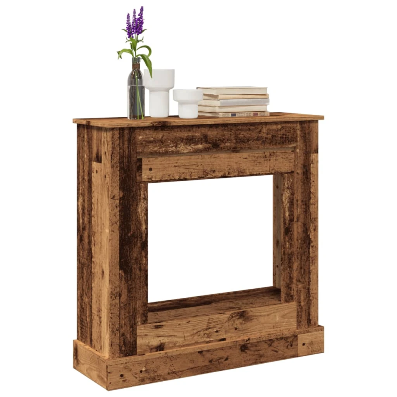 vidaXL kamīna apmale, veca koka, 90x30x90 cm, konstruēts koks