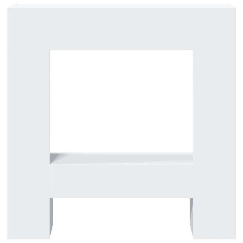 vidaXL kamīna apmale, balta, 81x18x82 cm, konstruēts koks