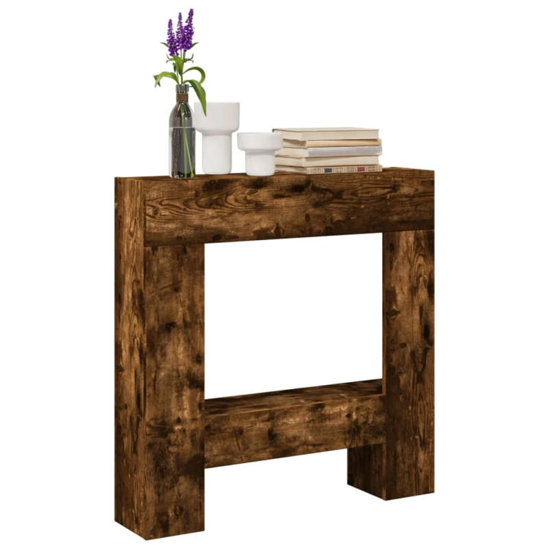 vidaXL kamīna apmale, ozola krāsa, 81x18x82 cm, konstruēts koks