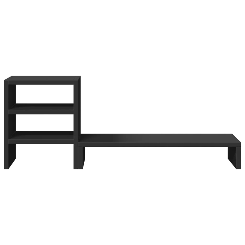 vidaXL monitora statīvs ar galda organizatoru, melns, konstruēts koks