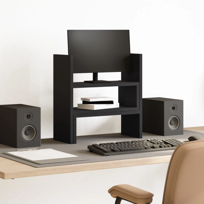 vidaXL galda organizators, regulējams, melns, 40x17x41 cm