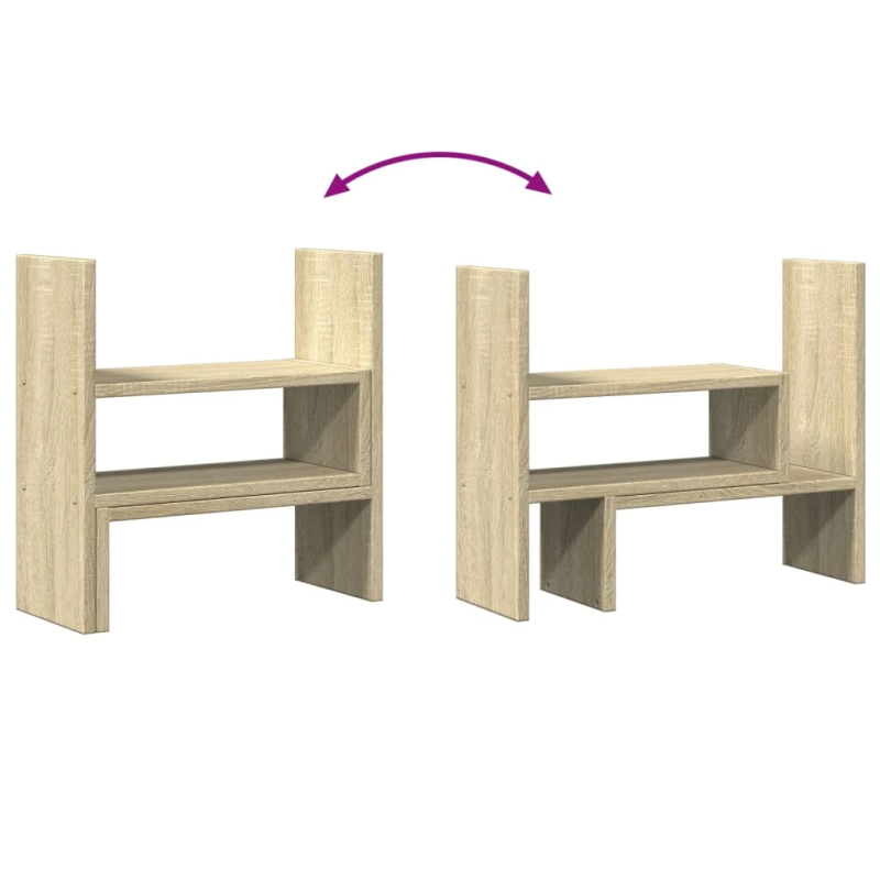 vidaXL galda organizators, regulējams, ozola krāsa, 40x17x41 cm