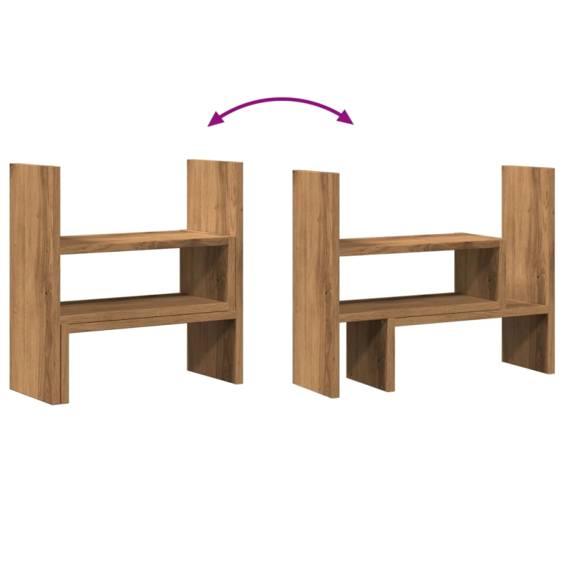 vidaXL galda organizators, regulējams, koka krāsa, 40x17x41 cm