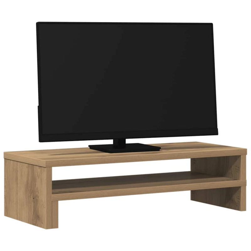 vidaXL monitora paliktnis, koka krāsa, 54x22x15 cm, konstruēts koks