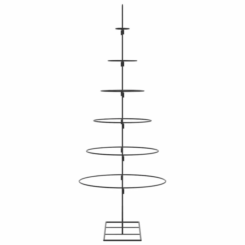 vidaXL dekoratīva Ziemassvētku eglīte, metāls, melna, 150 cm