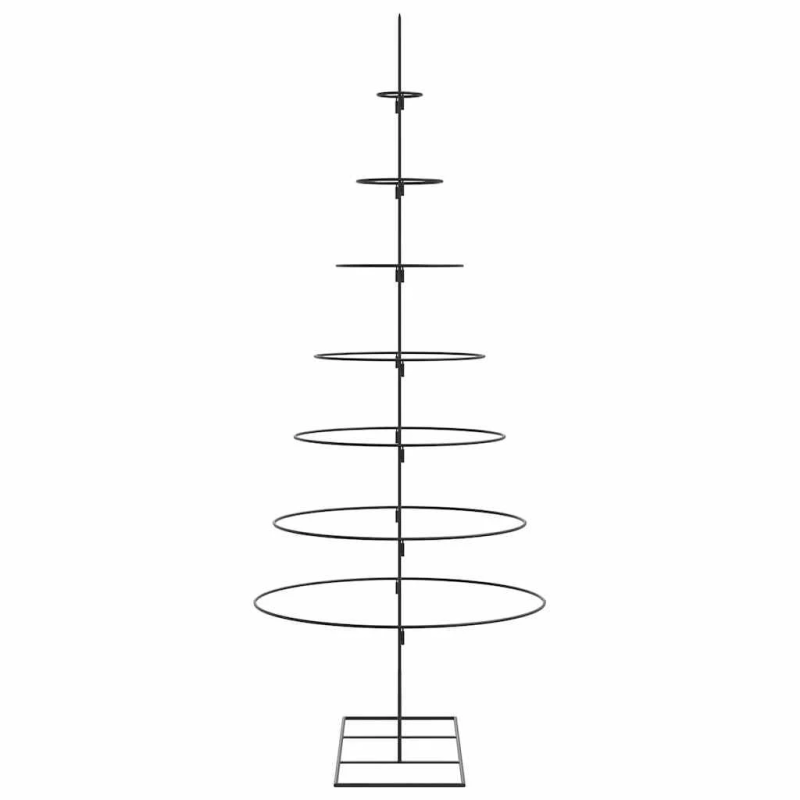 vidaXL Ziemassvētku eglīte, metāls, koka pamatne, melna, 180 cm