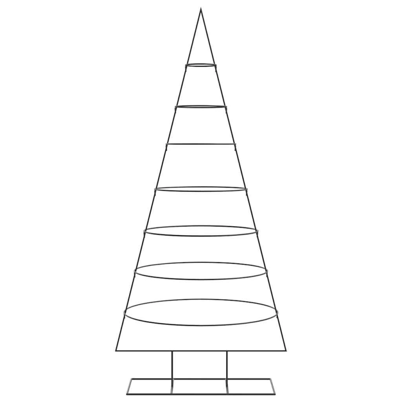 vidaXL Ziemassvētku eglīte, metāls, koka pamatne, melna, 210 cm