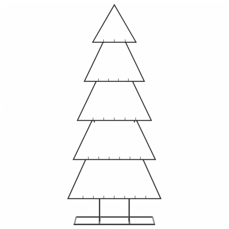 vidaXL dekoratīva Ziemassvētku eglīte, metāls, melna, 150 cm